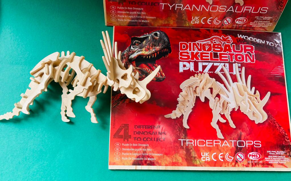 Puzzle Dinosaure - Squelette Triceratops en Bois