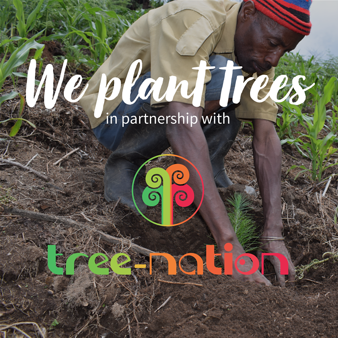 A man planting a tree for tree Nation