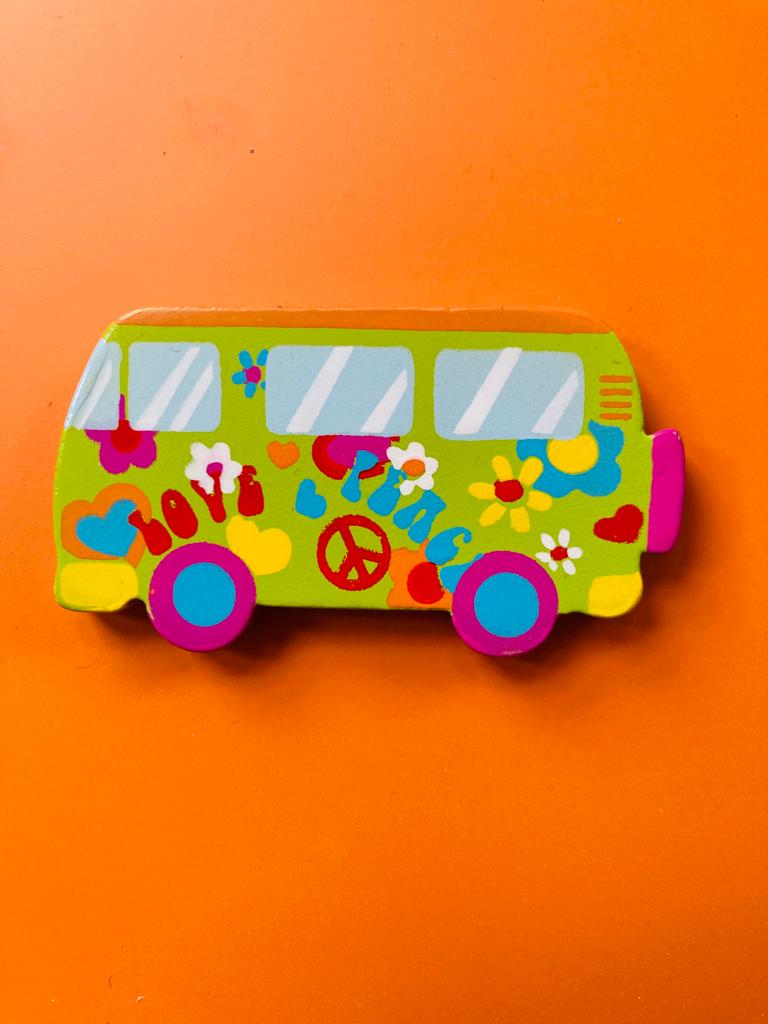 Cool Wooden Camper Van Magnet