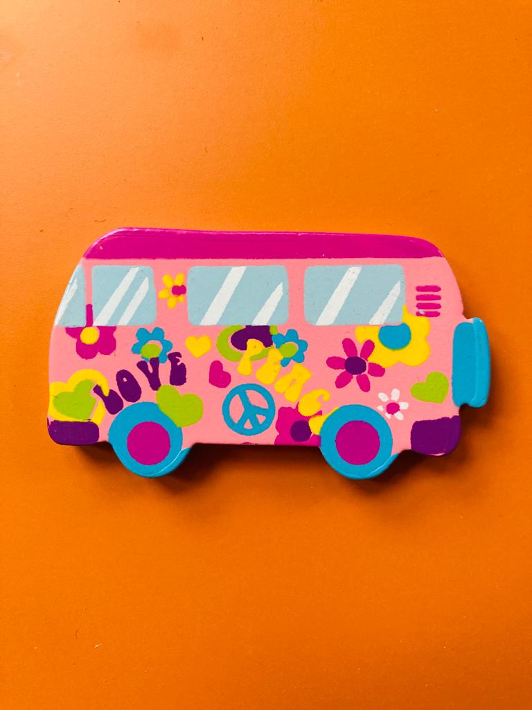Cool Wooden Camper Van Magnet